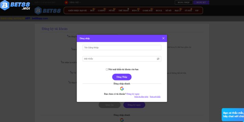 Bet88 30 Tiến hành vào BET88 đăng nhập trải nghiệm giải trí